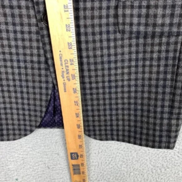 Ted Baker Jay SPJ Blazer 38R Gray Check Gingham Wool Sport Coat Endurance $798 - Picture 9 of 12